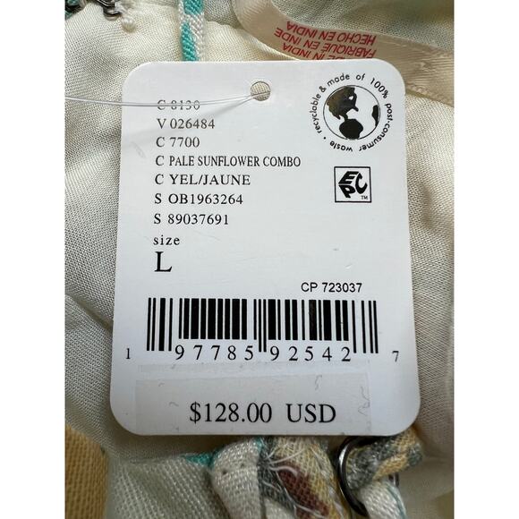 FREE PEOPLE WOMENS LARGE ALTURA PRINTED SUNFLOWER MINI DRESS YELLOW NEW - Picture 12 of 14